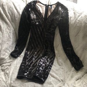 Sequined Black Dress
